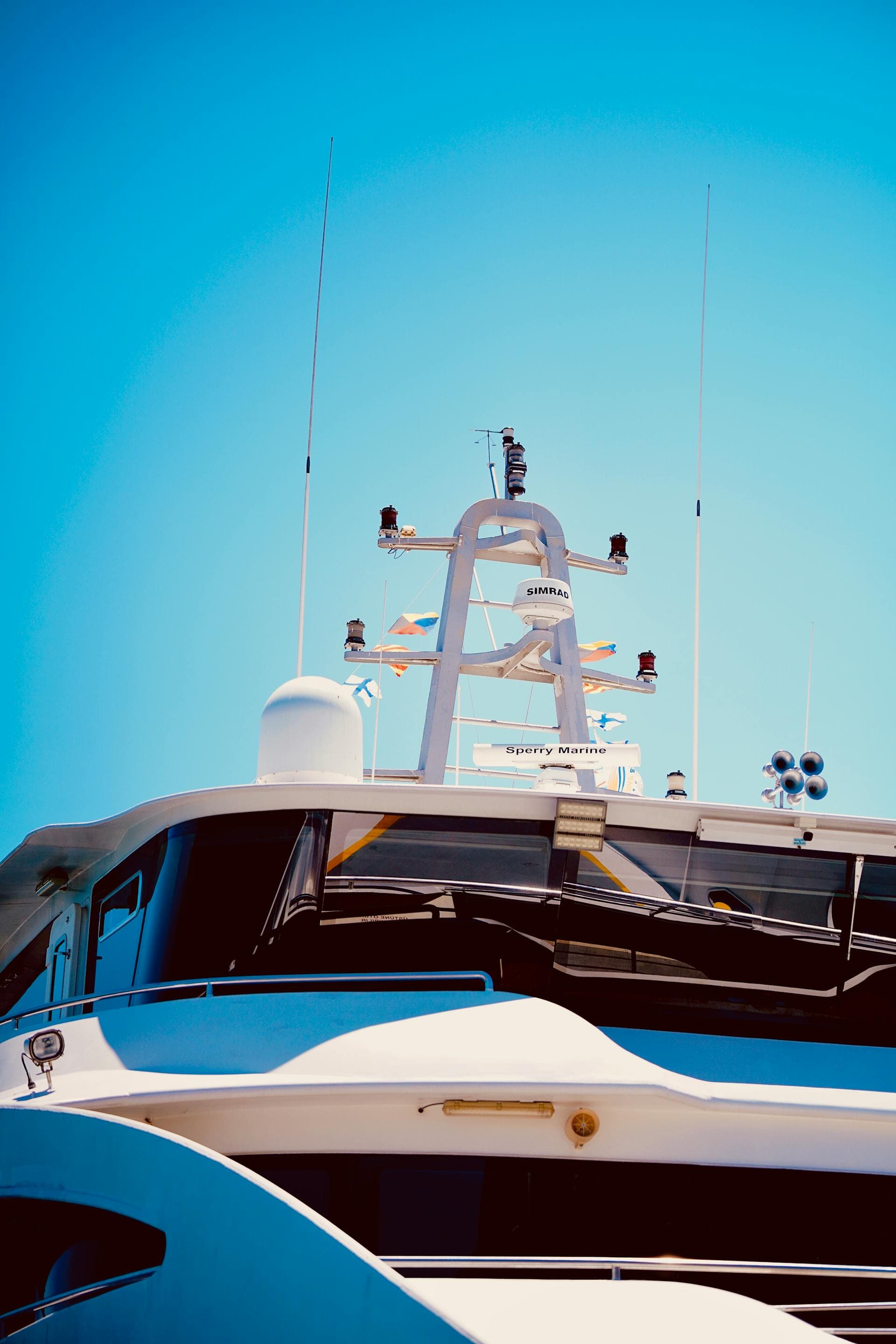 Yacht sailing in clear blue Florida waters